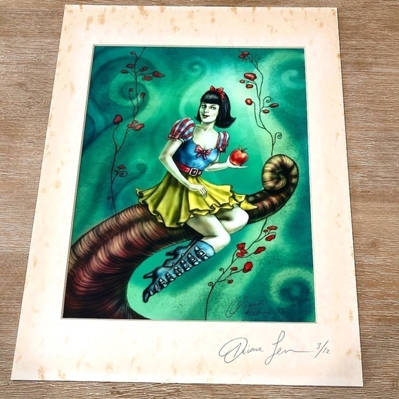 SNOW Queen print, matted, signed Diana Levin - Picture 1 of 5